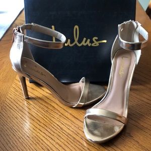 Gold prom heels: Lulu’s Search the Stars